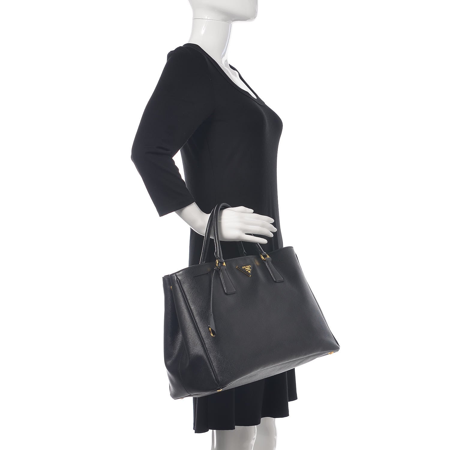 Prada Saffiano Lux Large Tote Black 2 of 10