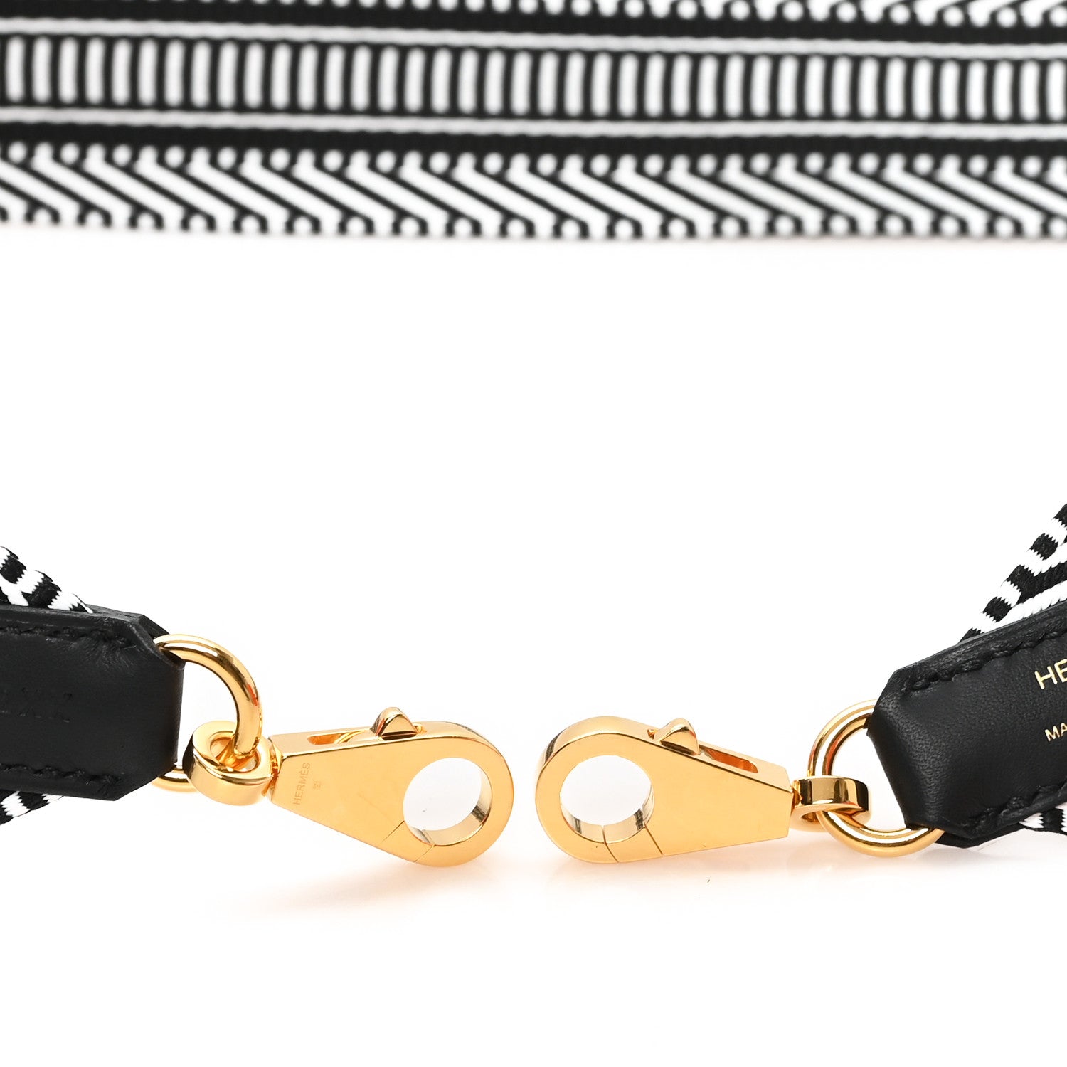 Hermes Toile Swift 50mm Sangle Cavale Shoulder Strap Black Ecru 3 of 4