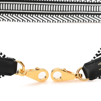 Hermes Toile Swift 50mm Sangle Cavale Shoulder Strap Black Ecru 3 of 4