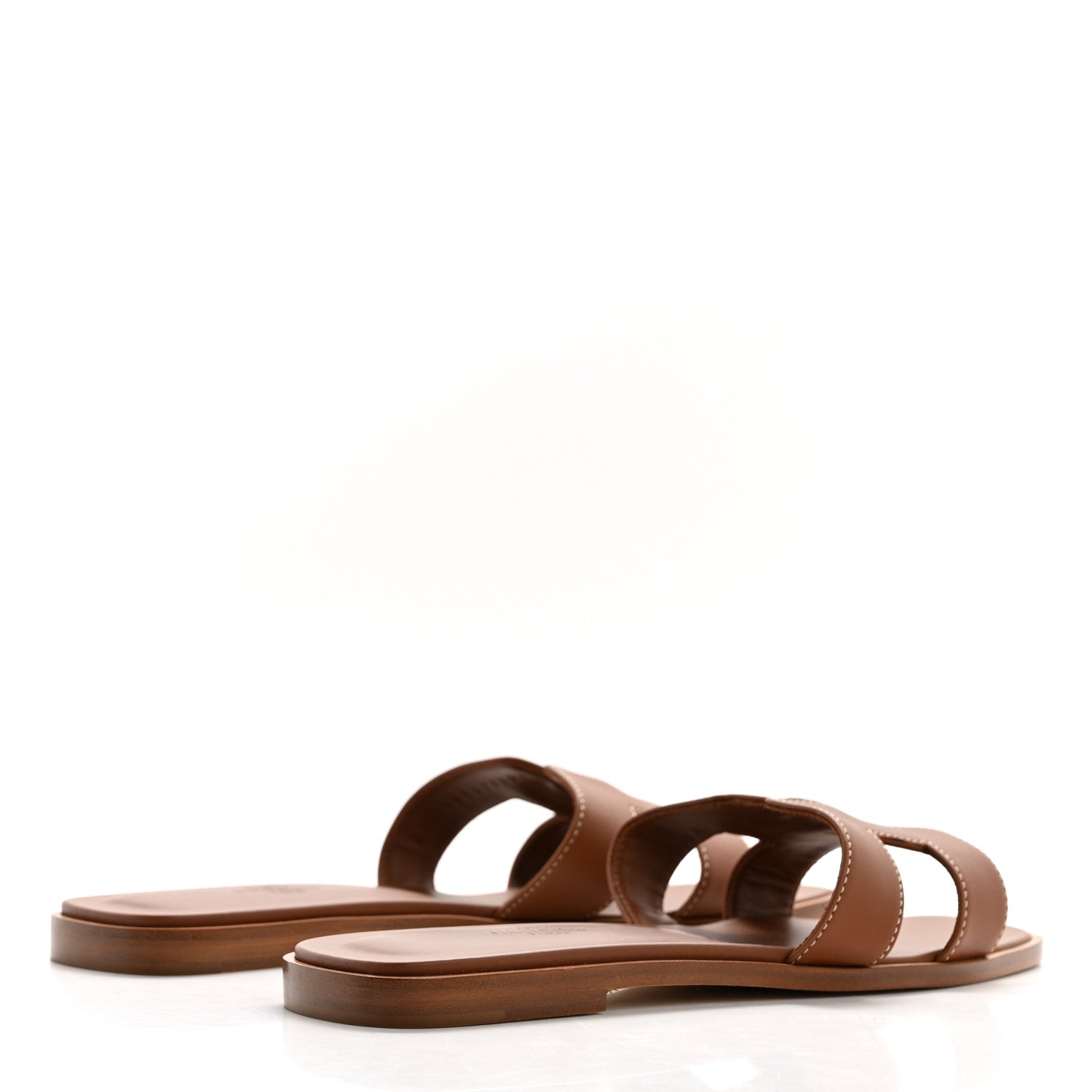 Hermes Box Calfskin Oran Sandals 38 Gold 4 of 9