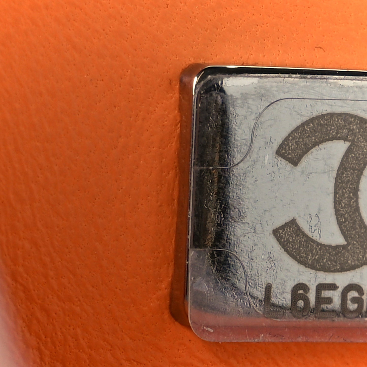 Lambskin Quilted Mini Rectangular Flap Orange