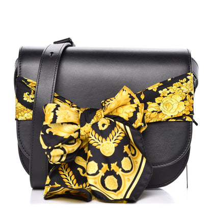 Versace Calfskin Shoulder Bag With Scarf Black 1 of 14