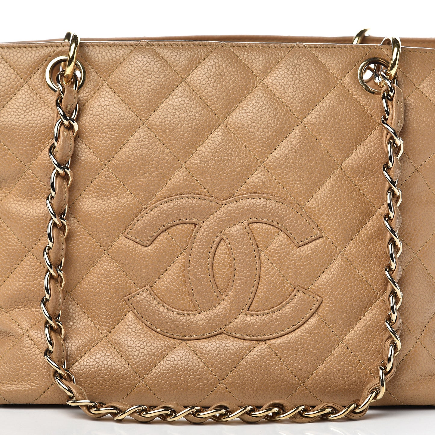 Caviar Quilted Petit Timeless Tote PTT Beige