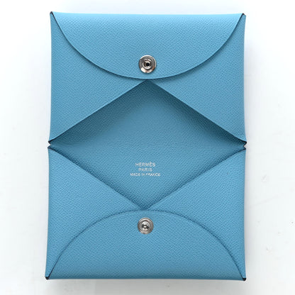 Hermes Epsom Calvi Card Case Bleu du Nord 5 of 8