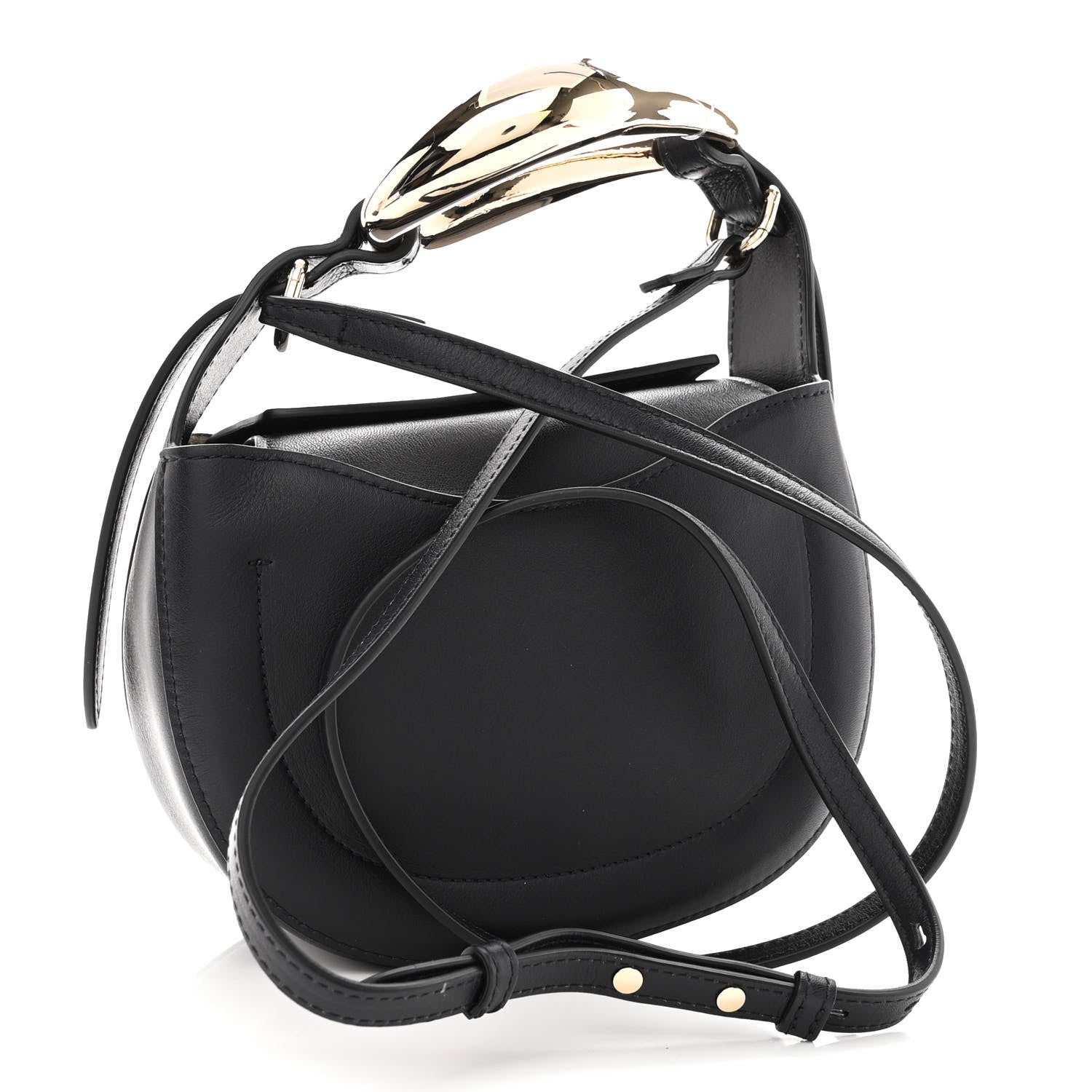 Chloe Small Grain Calfskin Kiss Bag Black 3 of 9