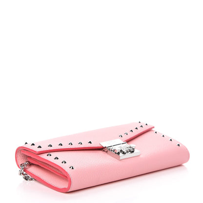 MCM Calfskin Studded Patricia Wallet On Chain Pink 4 of 10