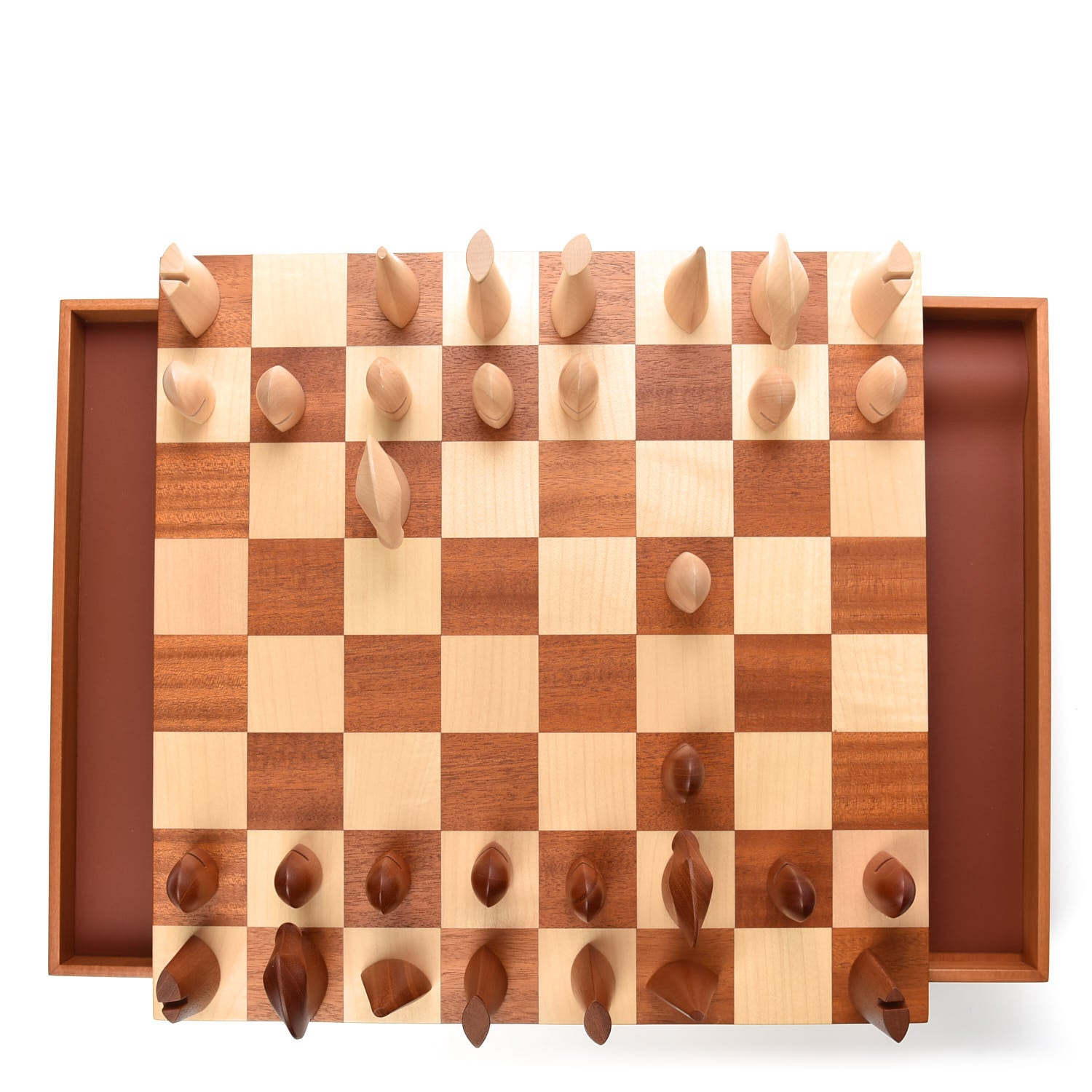 Hermes Sycamore Mahogany Wood Samarcande Chess Game 2 of 5