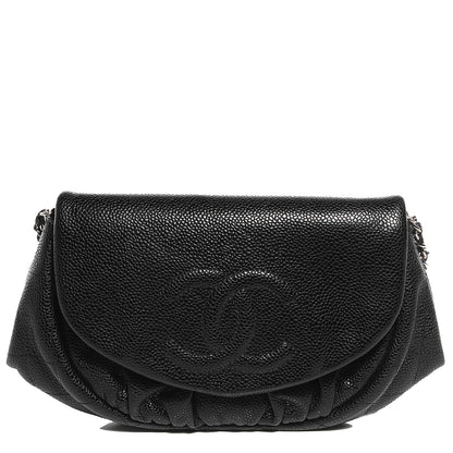 Chanel Caviar Half Moon Wallet On Chain WOC Black 1 of 8