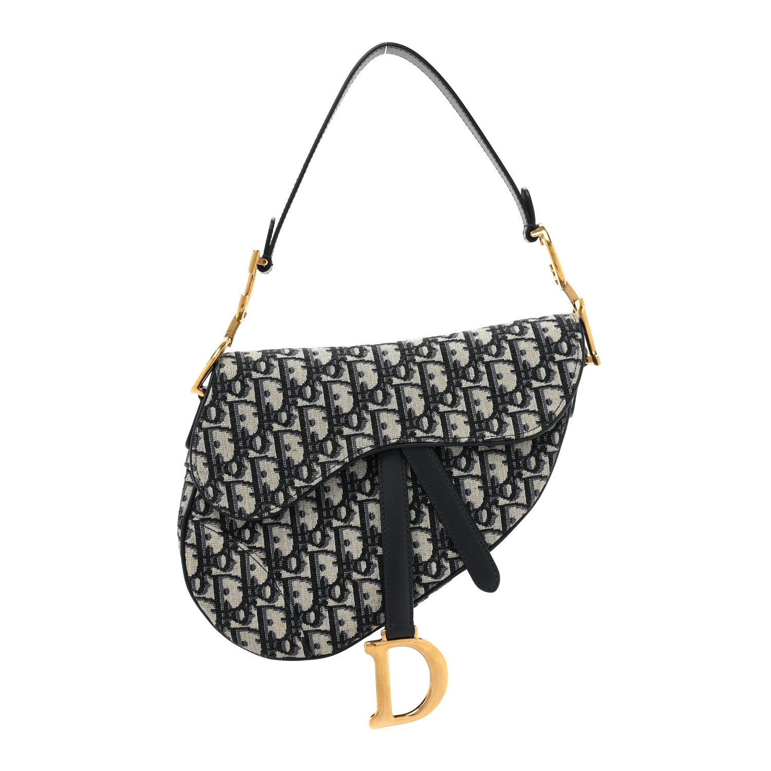Christian Dior Oblique Saddle Bag Blue 1 of 9