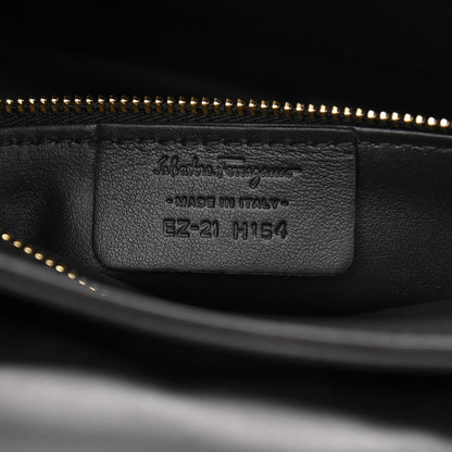 Salvatore Ferragamo Calfskin Quilted Gancini Flap Bag Black 7 of 11