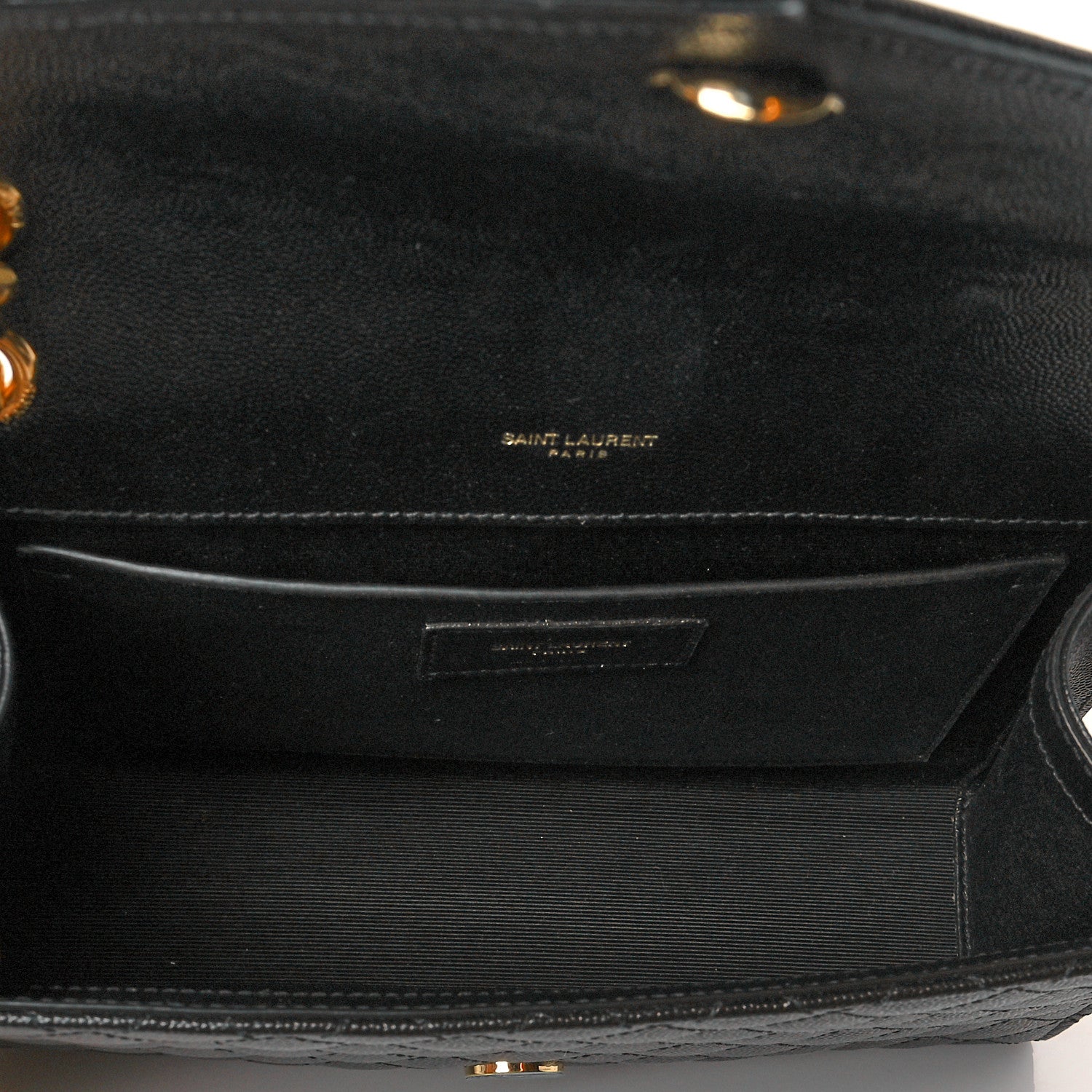 Saint Laurent Grain De Poudre Textured Mixed Matelasse Triquilt Medium Monogram Satchel Black 5 of 11