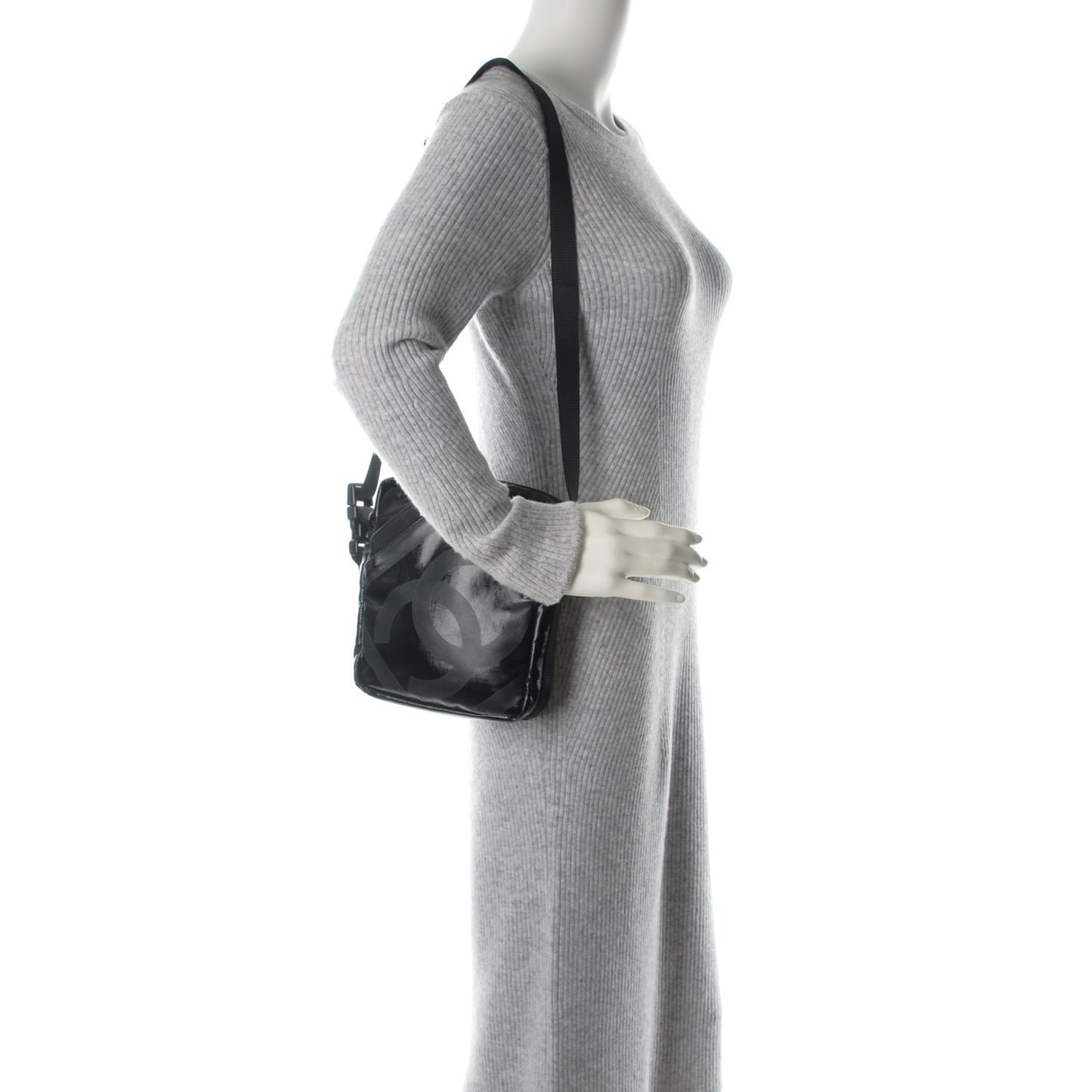 Coated Canvas Sport Crossbody Black