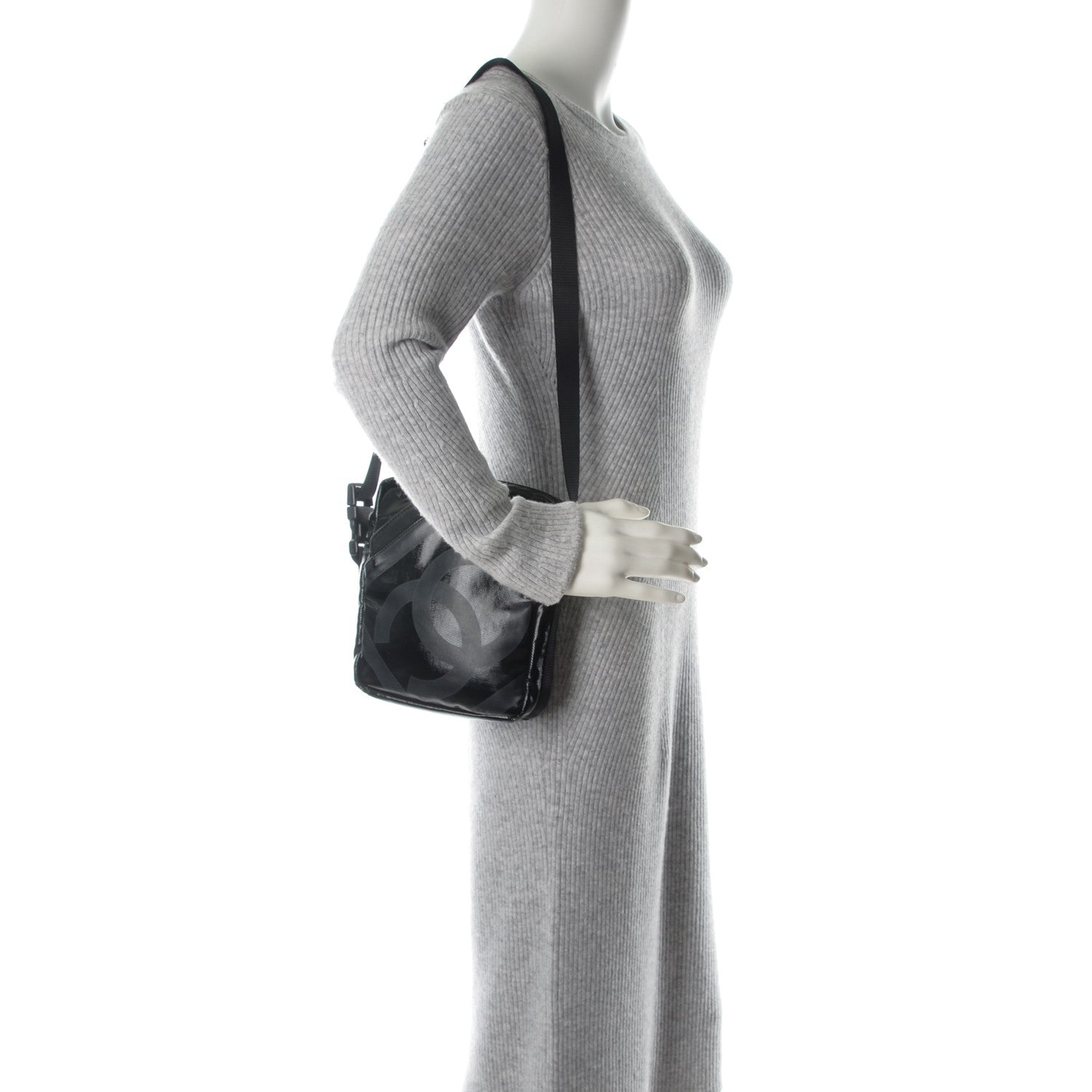 Chanel Coated Canvas Sport Crossbody Black 2 of 8