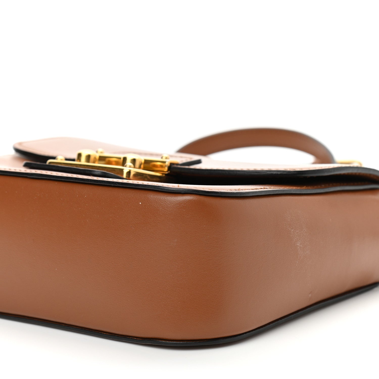 Miu Miu City Calf Lock Shoulder Bag Cognac 9 of 12