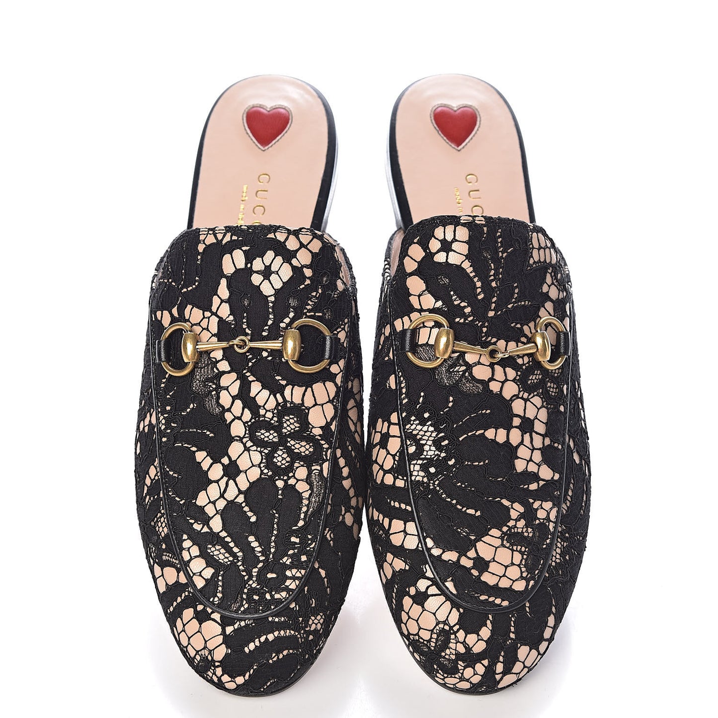Lace Malaga Kid Womens Princetown Slippers 36 Black Skin Rose