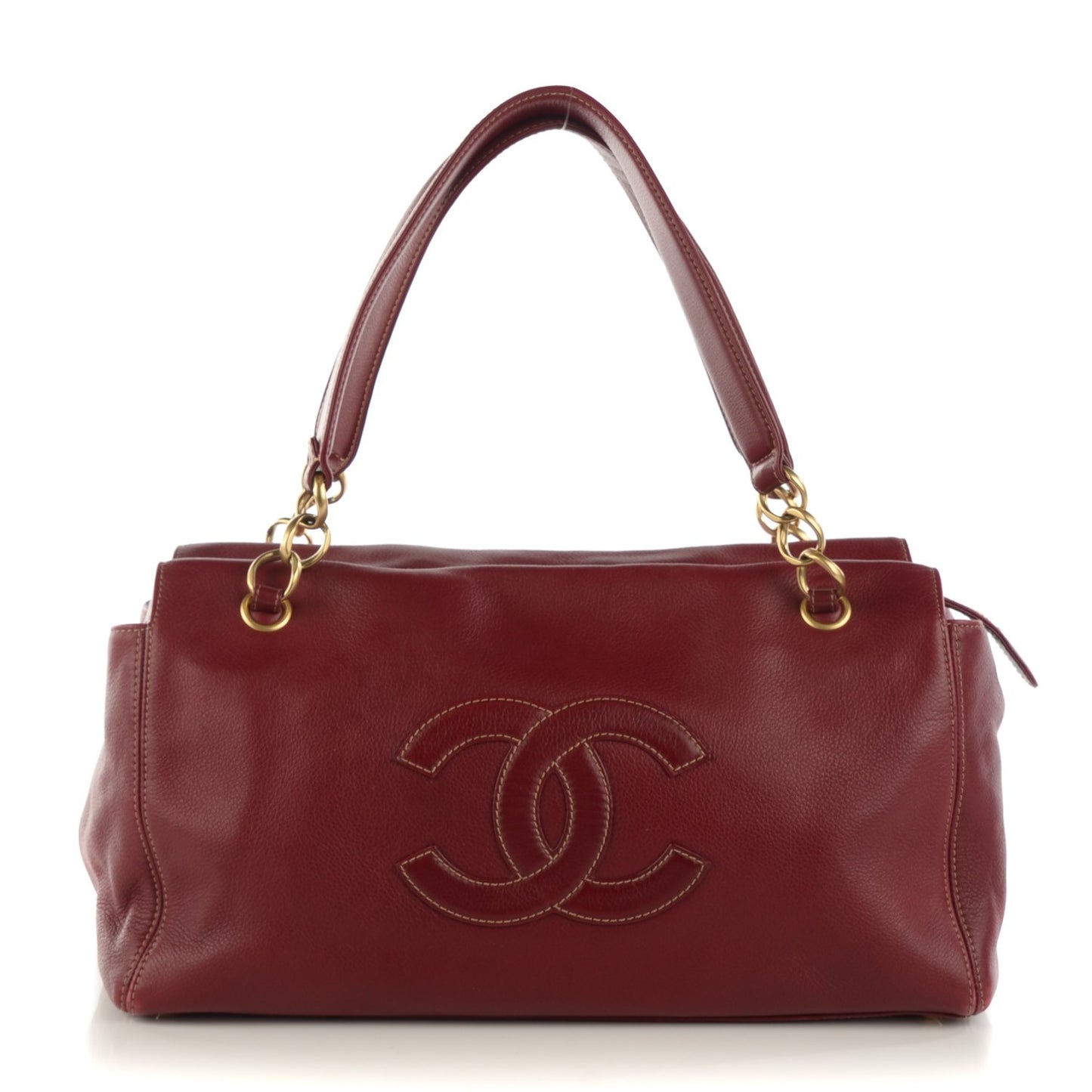 Calfskin CC Shoulder Bag Red