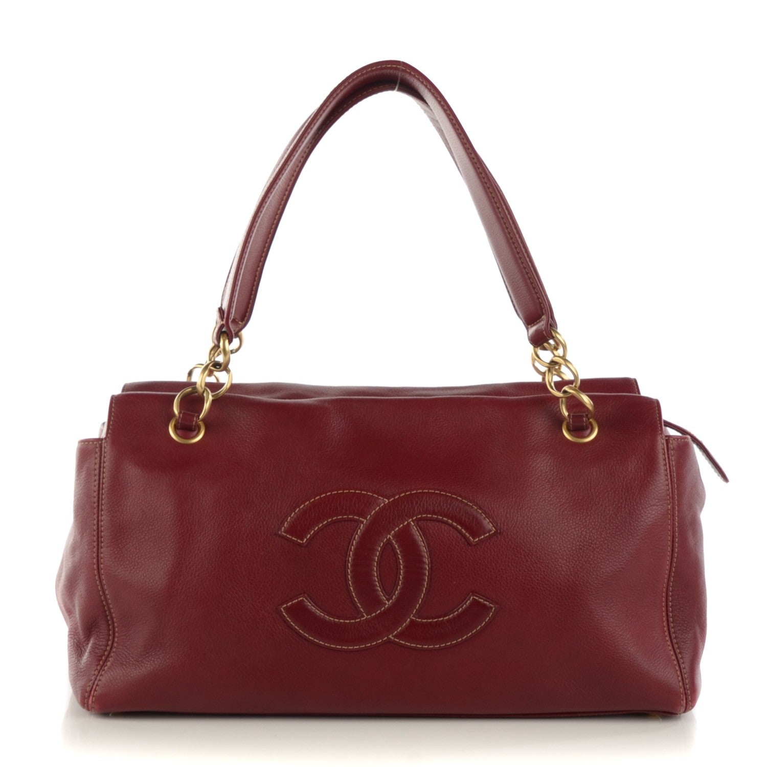 Chanel Calfskin CC Shoulder Bag Red 1 of 7