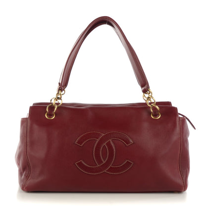 Chanel Calfskin CC Shoulder Bag Red 1 of 7