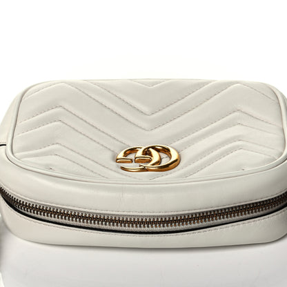 Gucci Calfskin Matelasse Mini GG Marmont Chain Shoulder Bag White 7 of 7