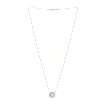 Tiffany Platinum Diamond Pink Sapphire Cobblestone Pendant Necklace 3 of 5