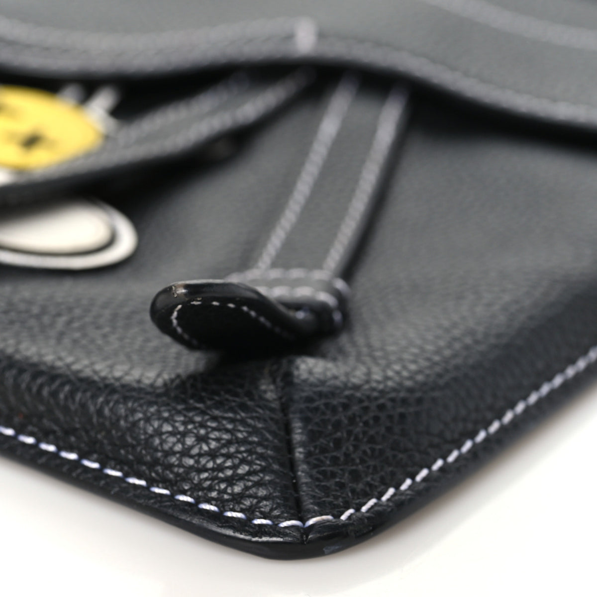 X KAWS Grained Calfskin Bee Saddle Pouch Black