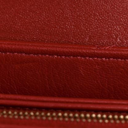 Chanel Lambskin Chevron Stitched Envelope Flap Bag Red 12 of 13