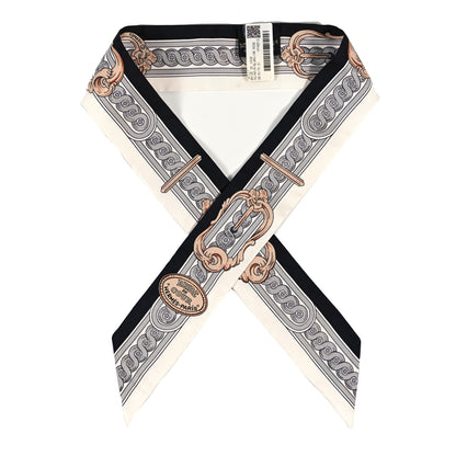 Hermes Silk Bride De Cour Twilly Black White Or Rose 1 of 3