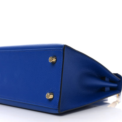 Hermes Epsom Kelly Sellier 25 Bleu Royal 7 of 8