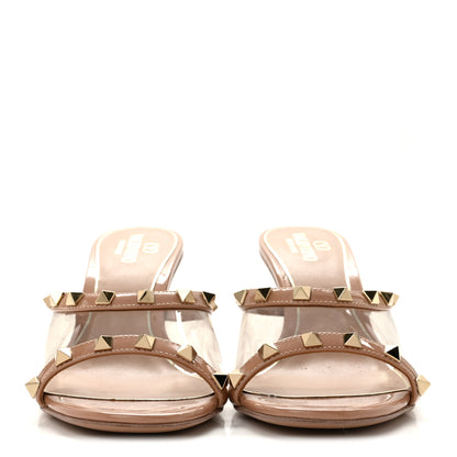 Valentino Garavani Patent Plexiglass Rockstud 75mm Wedge Sandals 37.5 Rose Transparent 3 of 8