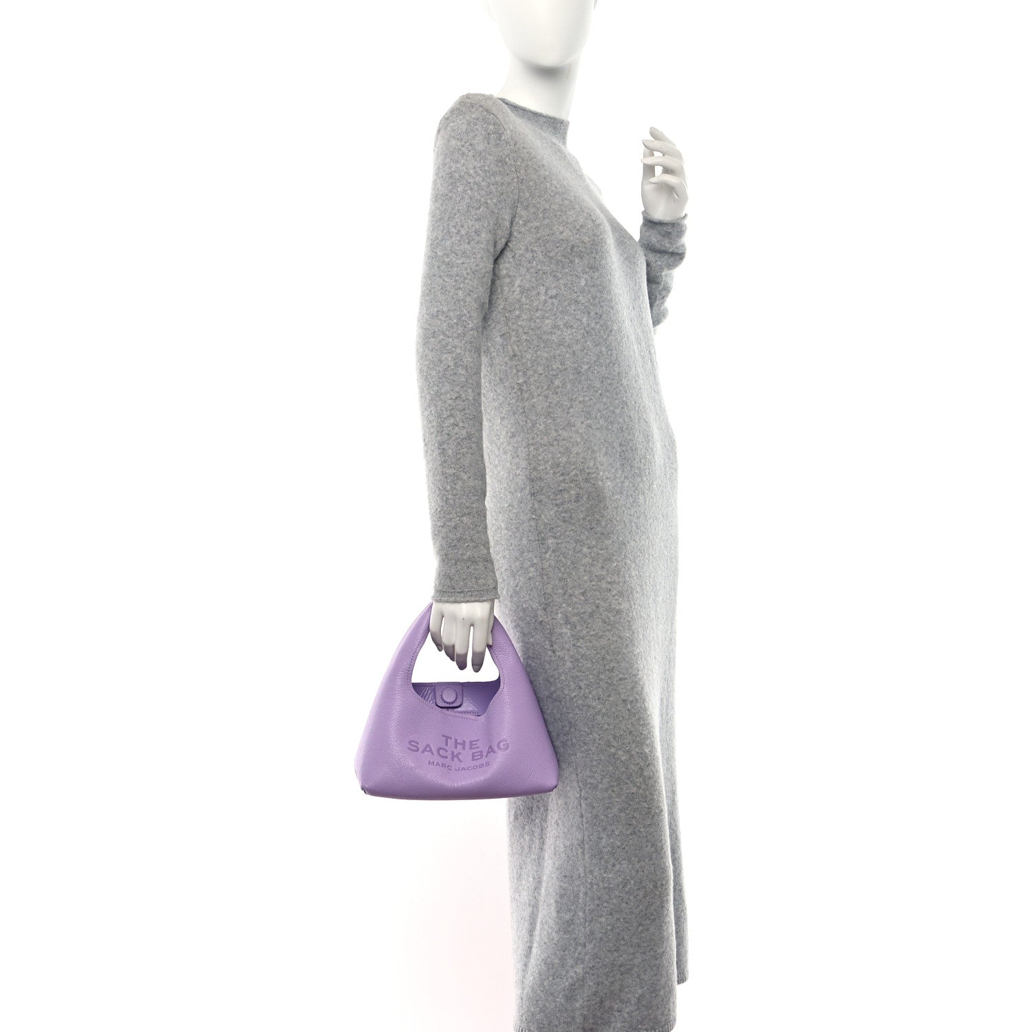 Marc Jacobs Grained Calfskin Mini The Sack Bag Wisteria 2 of 10