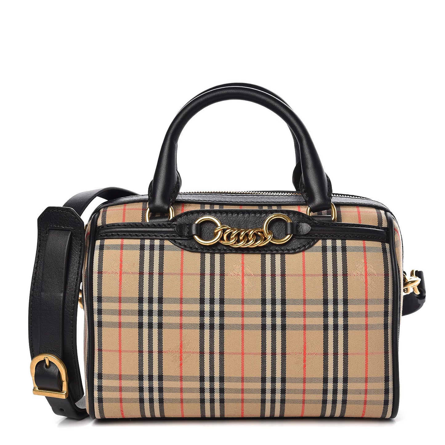 Smooth Calfskin 1983 Knight Check Link Bowling Bag Black