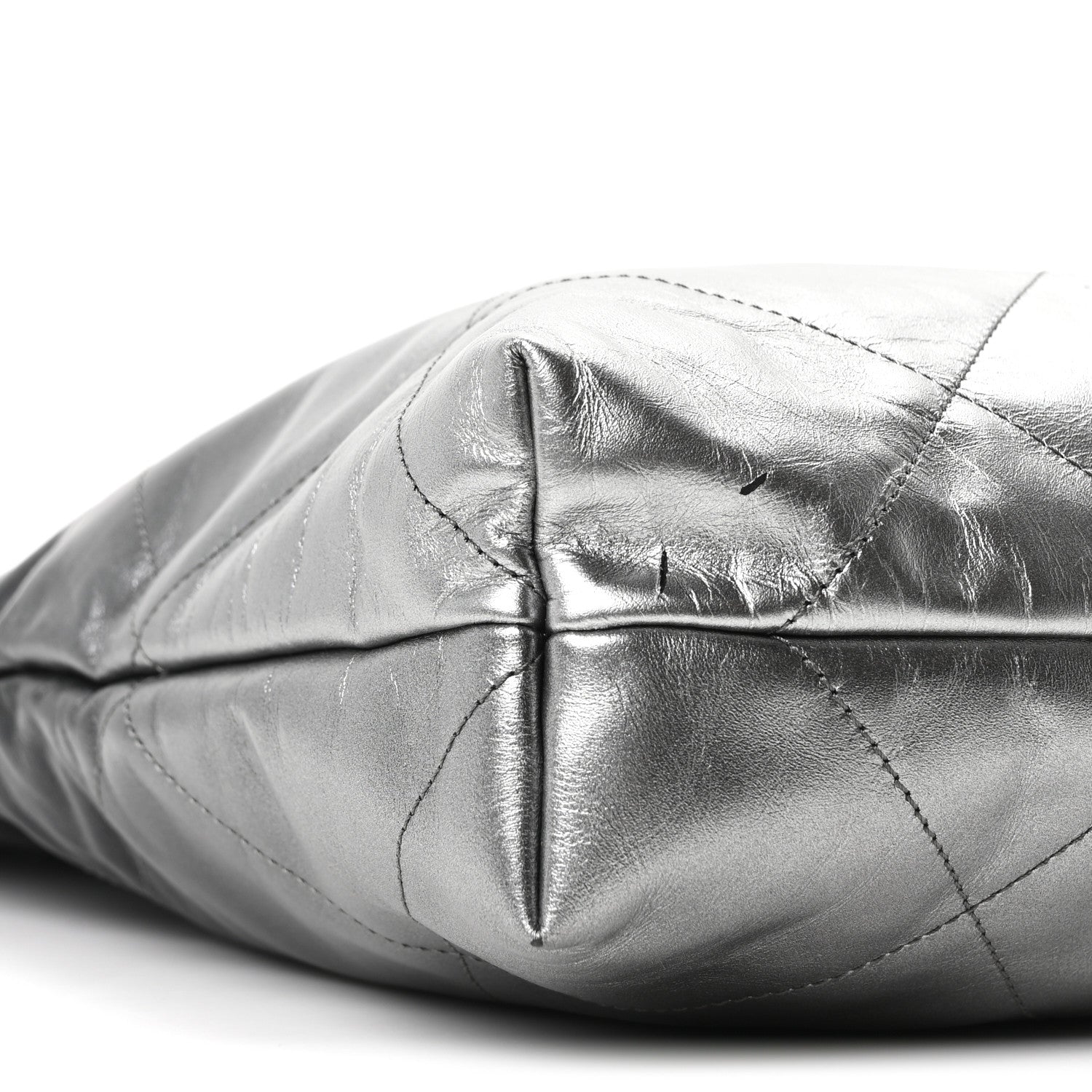 Chanel Metallic Shaded Calfskin Quilted Chanel 22 Black Silver 10 of 11