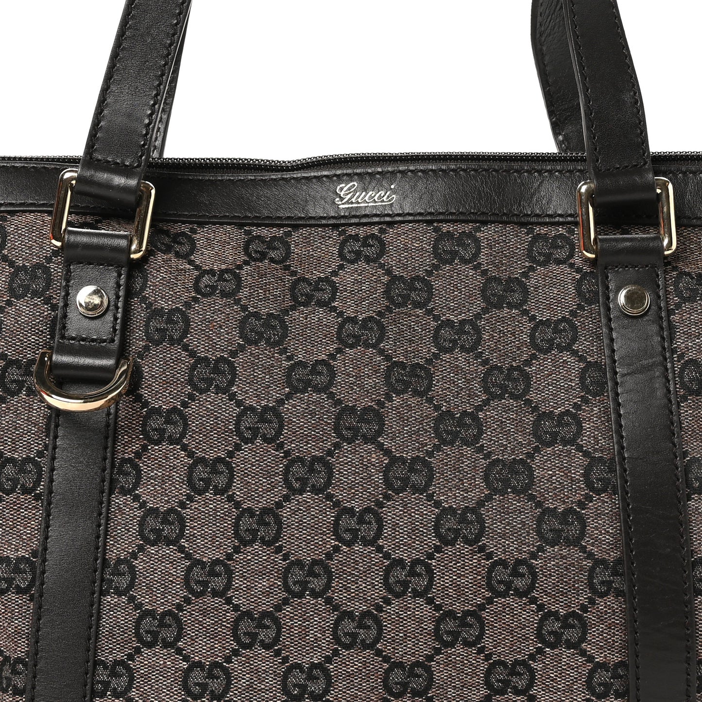 Denim Monogram Abbey Medium Tote Brown