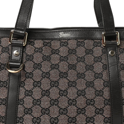 Gucci Denim Monogram Abbey Medium Tote Brown 8 of 12