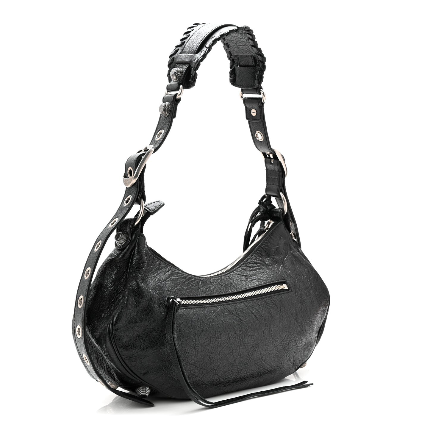 Agneau Arena Small Le Cagole Shoulder Bag Black