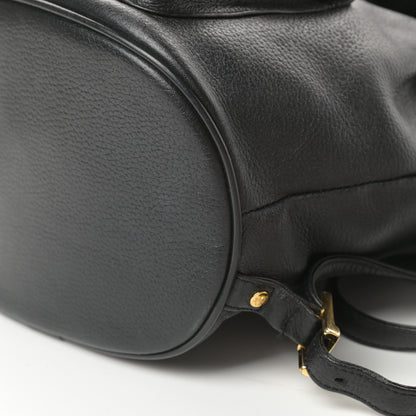 MCM Grained Calfskin Studded Drawstring Backpack Black 9 of 10