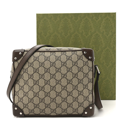 Gucci GG Supreme Monogram Textured Calfskin Square Messenger Bag Beige Ebony New Acero 11 of 11