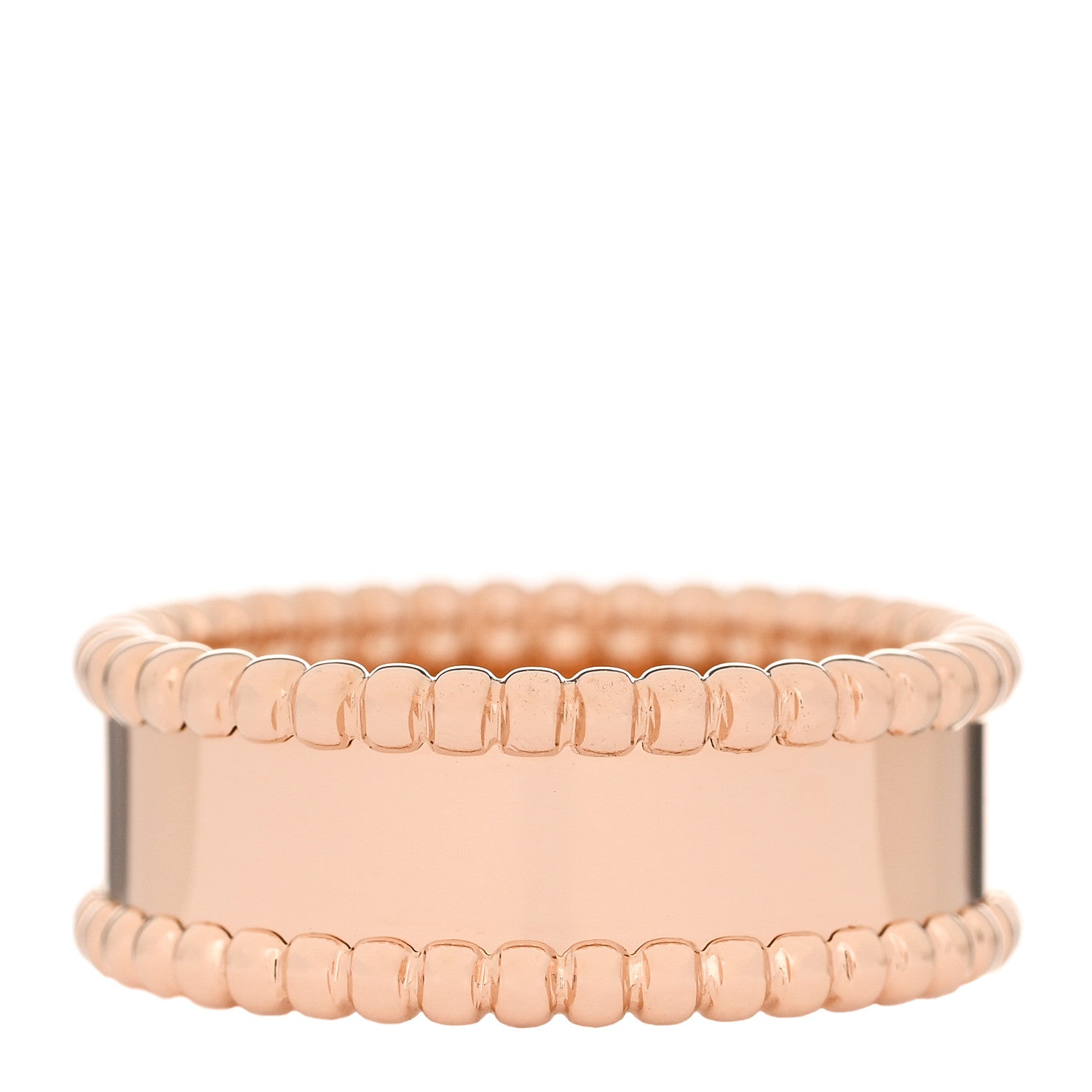 Van Cleef & Arpels 18K Rose Gold Perlee Signature Ring 55 7.25 3 of 7