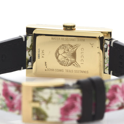 Gucci Stainless Steel Calfskin Mother of Pearl 21mm G-Frame Floral Quartz Watch 5 of 5