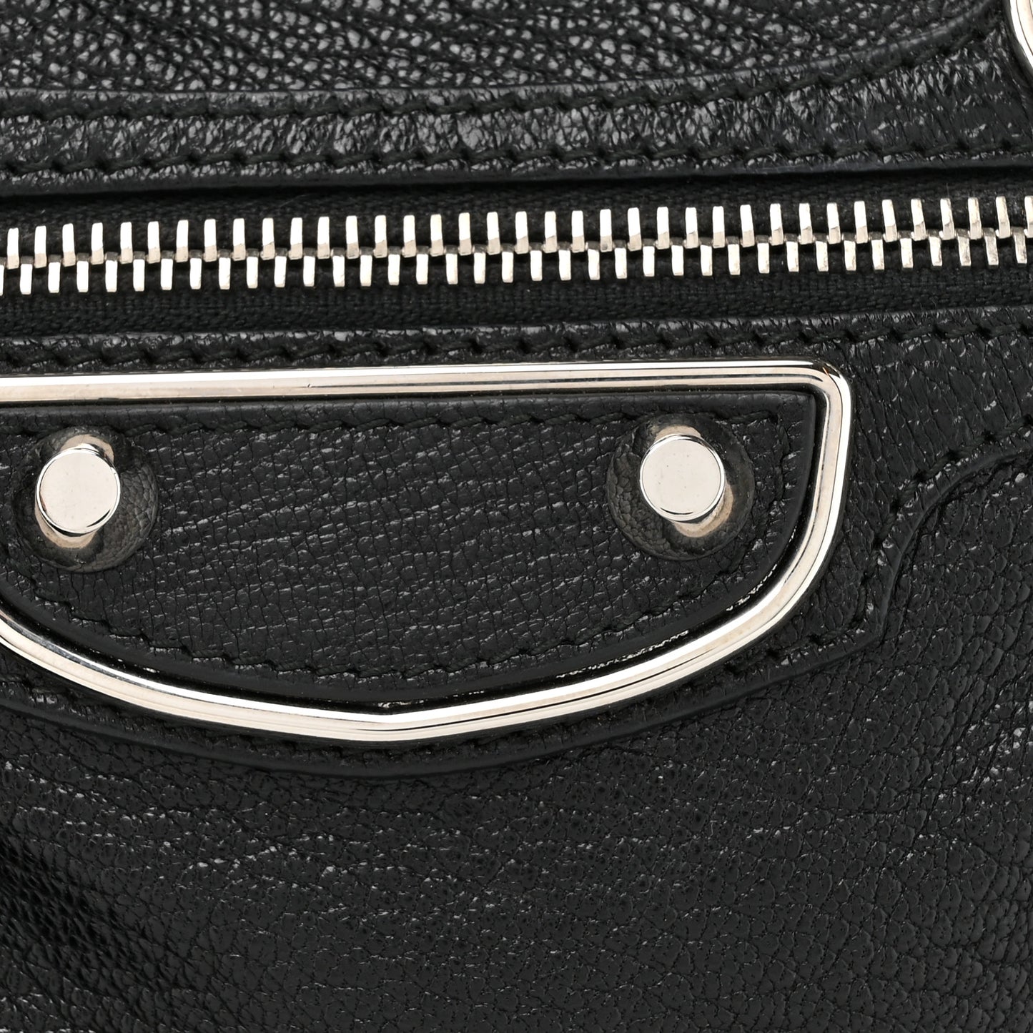 Chevre Gold Metallic Edge Hardware Mini City Black