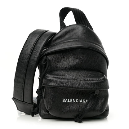 Balenciaga Grained Calfskin Mini Explorer Crossbody Backpack Black 1 of 10