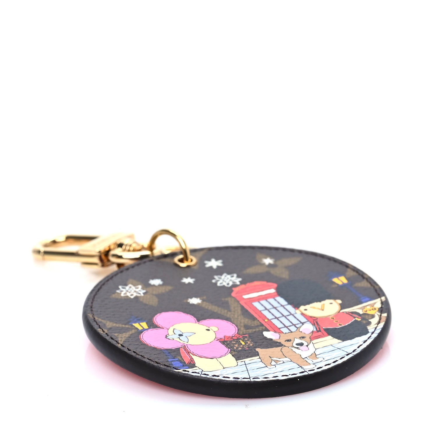 Monogram 2021 Christmas Animation London Bag Charm Key Ring Red