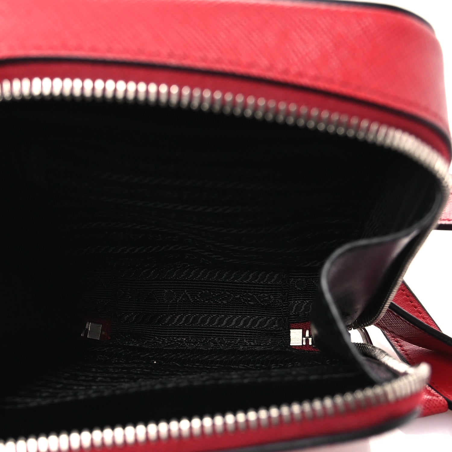 Prada Saffiano Harness Crossbody Travel Pouch Fuoco 4 of 11