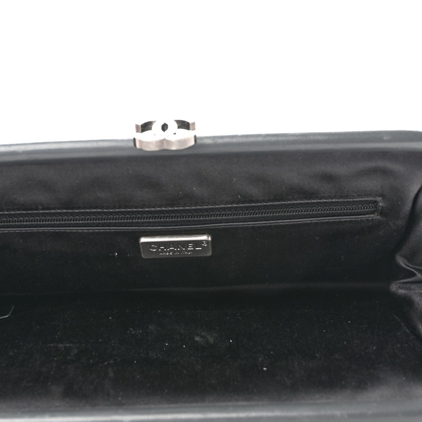 Lambskin Stitched Timeless Clutch Grey