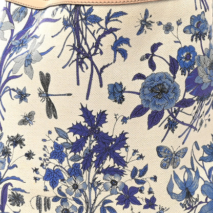 Gucci Canvas Flora Floral Large Wave Hobo Blue 8 of 10
