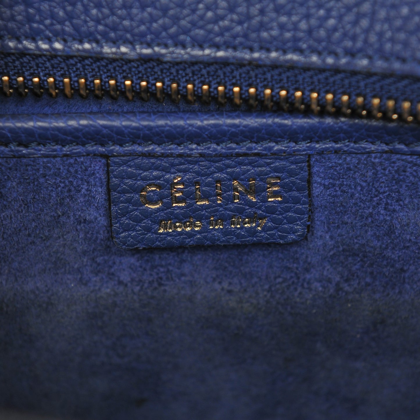 Drummed Calfskin Nano Luggage Indigo