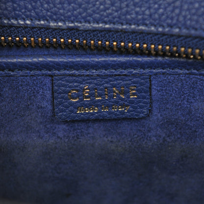 Celine Drummed Calfskin Nano Luggage Indigo 7 of 8