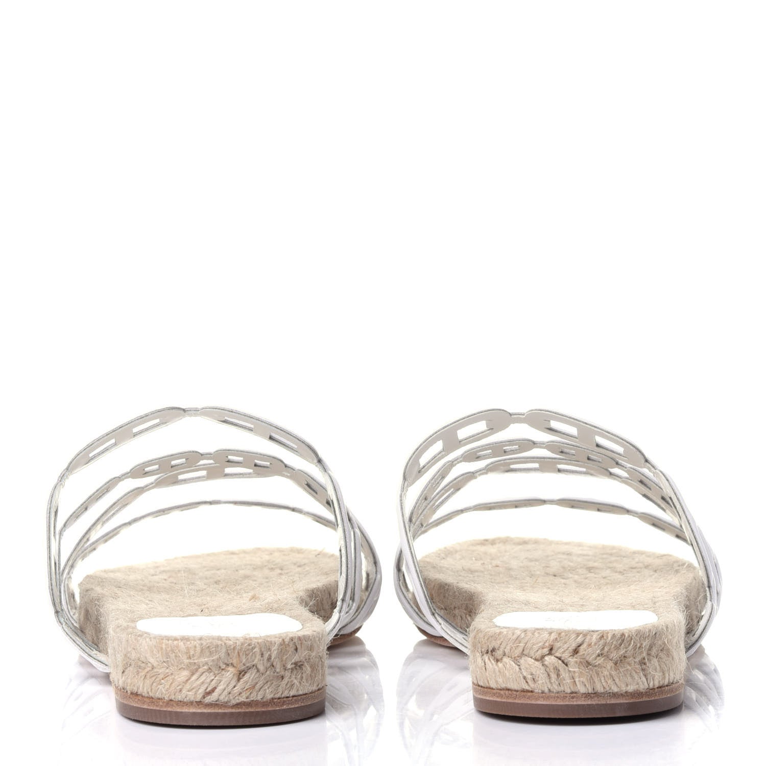 Hermes Nappa Ancone Espadrille Sandals 37 White Naturel 5 of 13