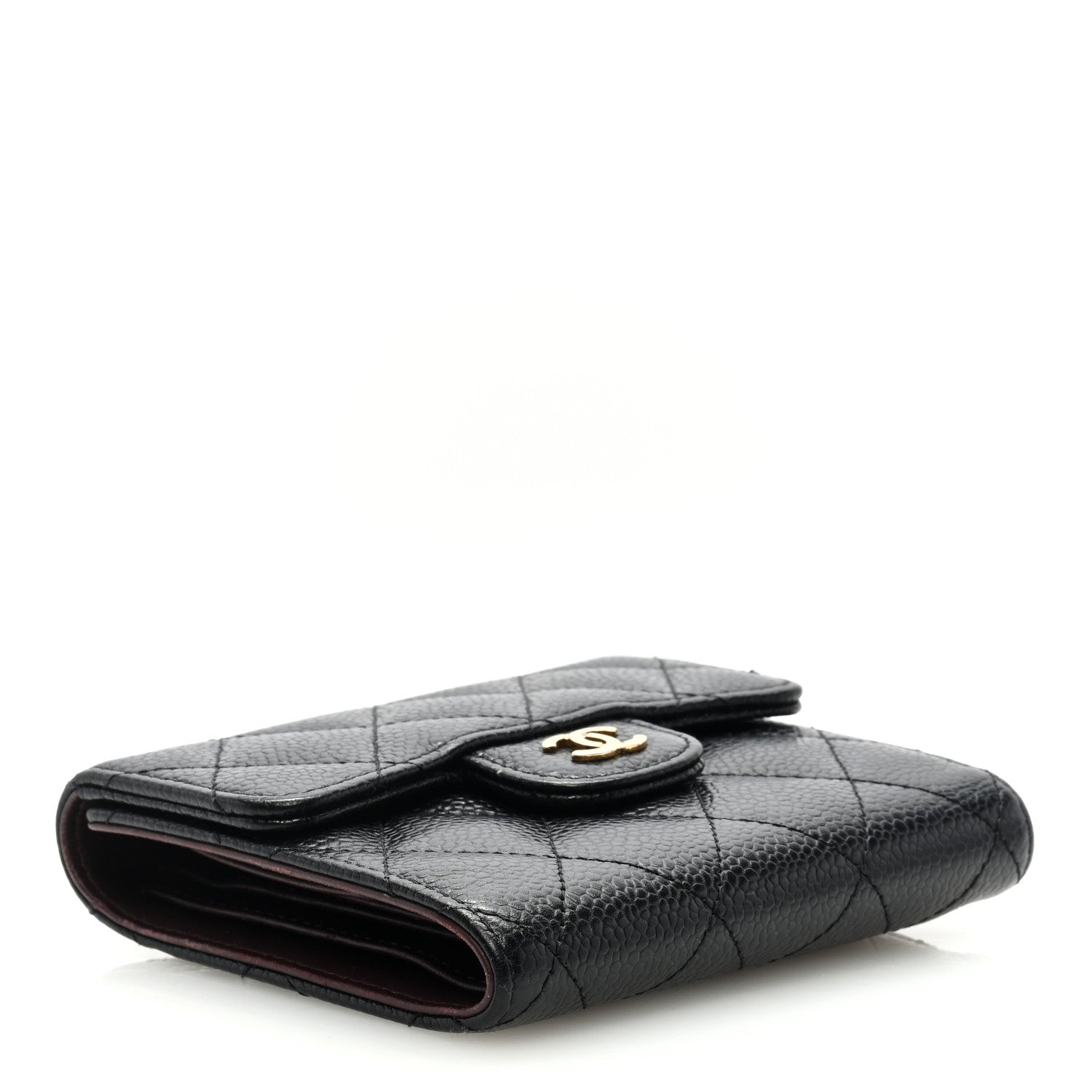 Chanel Caviar Quilted Compact Flap Wallet Black 4 of 7