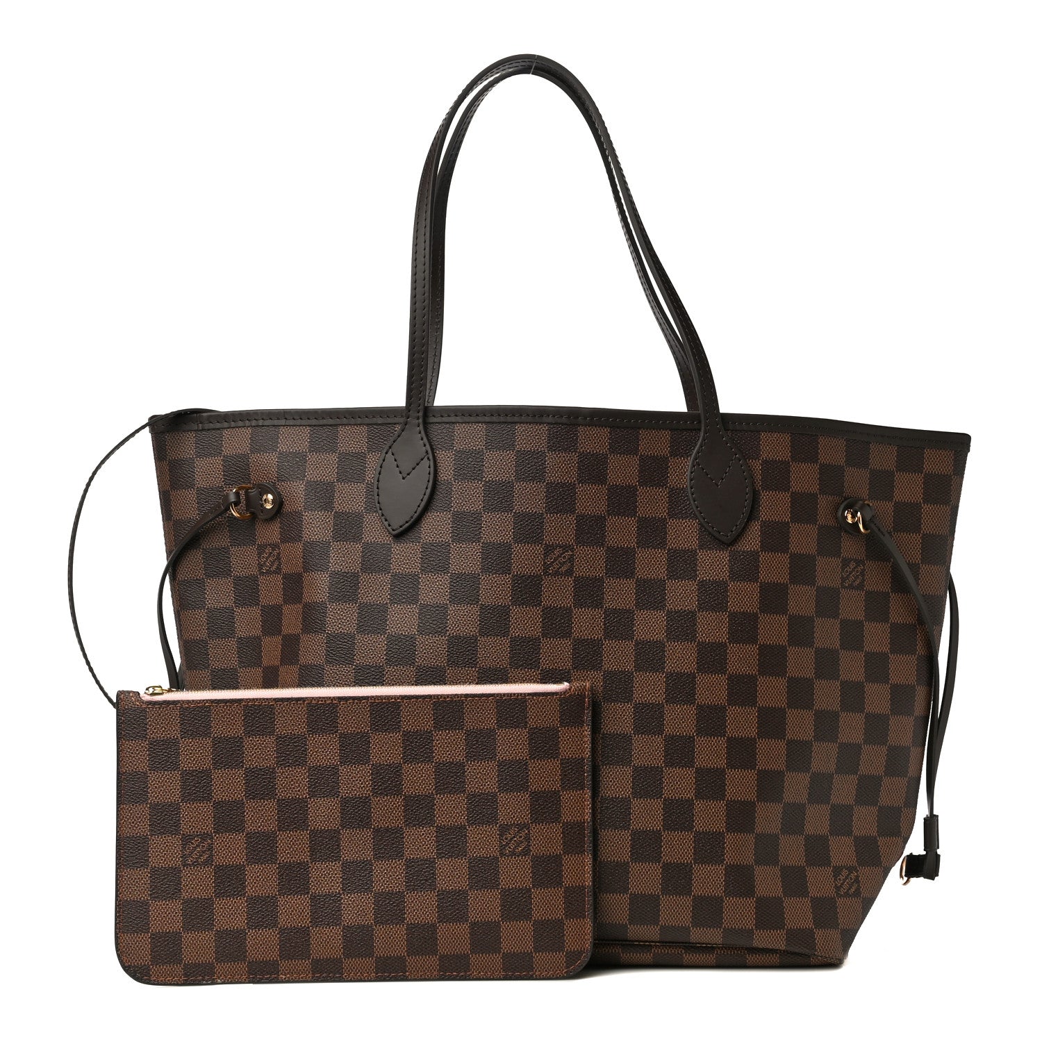 Louis Vuitton Damier Ebene Neo Neverfull MM Rose Ballerine 1 of 12